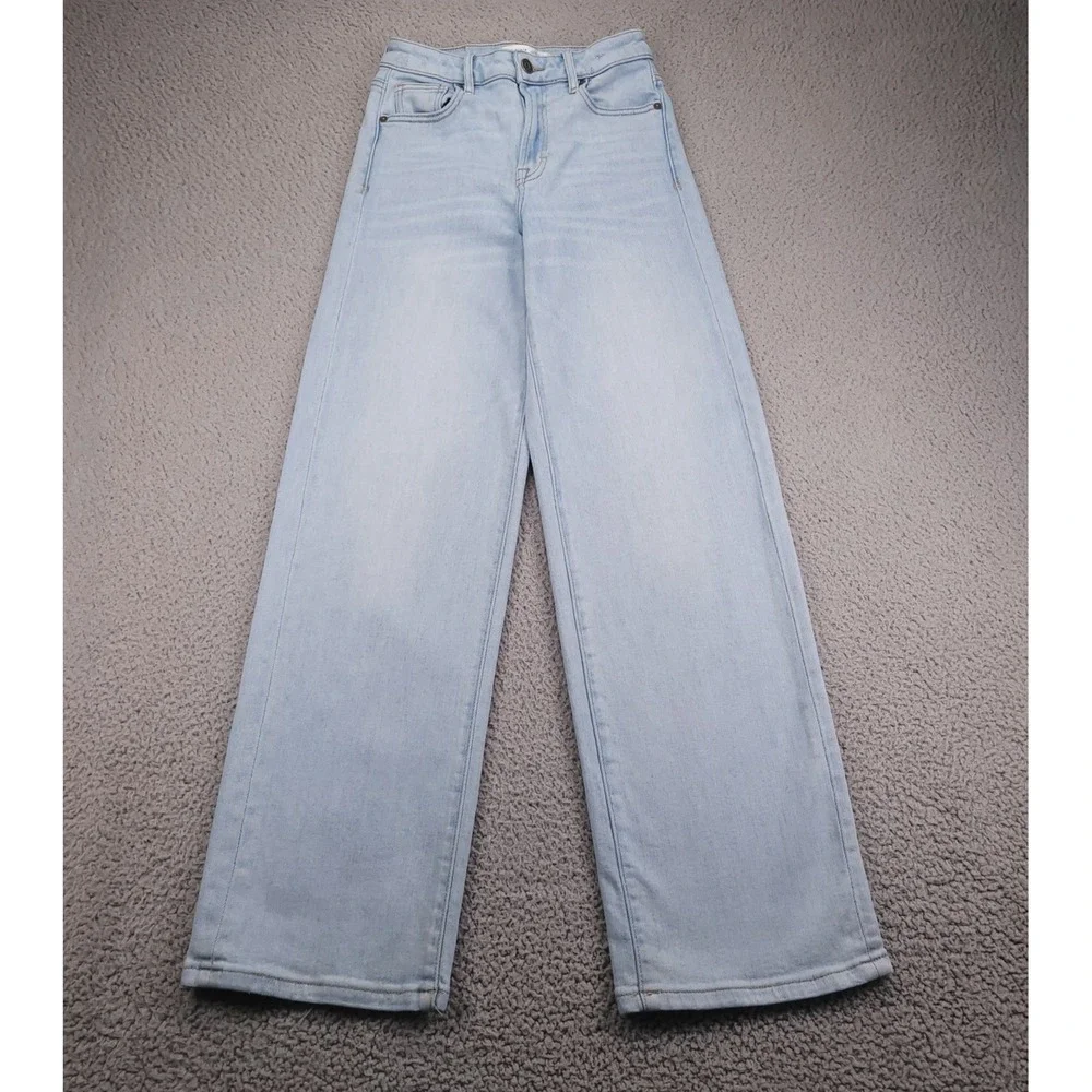 HIDDEN x Altar'd State Jeans Size 24 Wide Leg Light Wash Stretch Denim